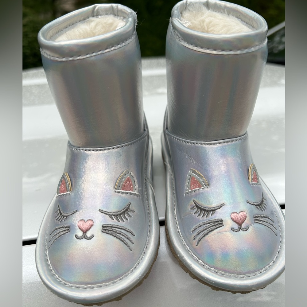 Toddler Girls Iridescent Cat Boots - Size 5